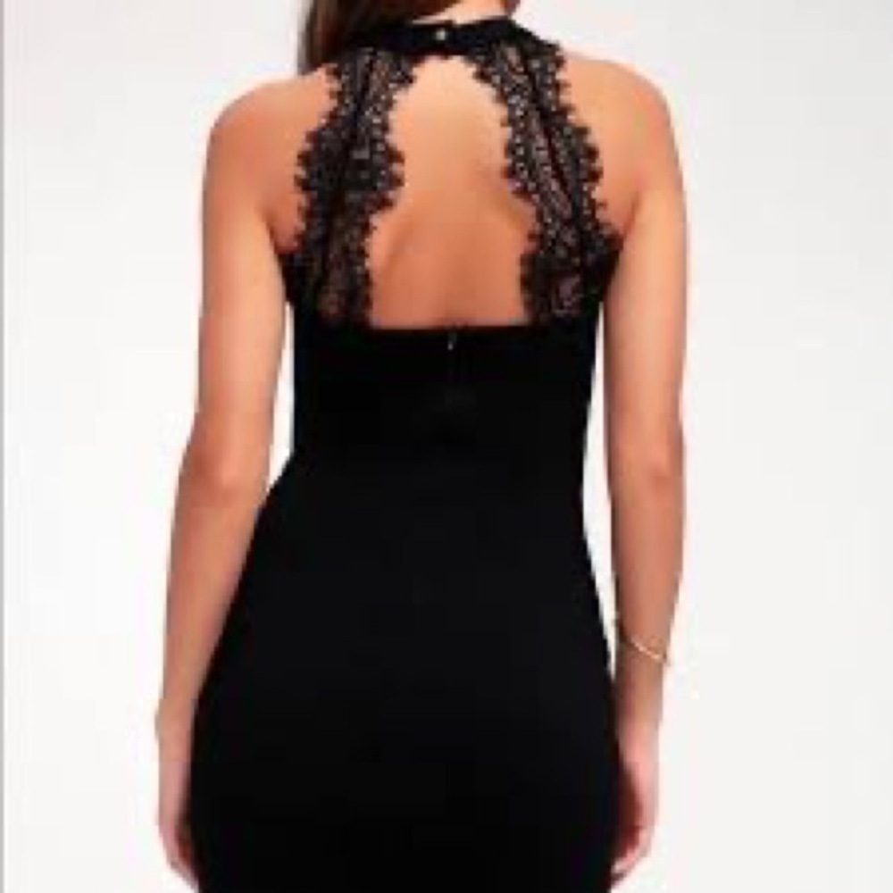 Lulus Silhouette Halter Evening Dress | Size Large | Color Black